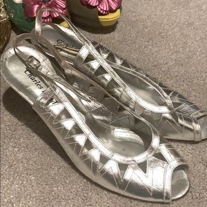 Vintage Charles Randall Silver low pumps size 8M